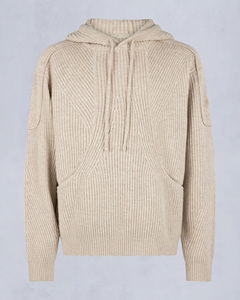 Pull en molleton tricoté à capuche coupe classique pour homme, couleur unie, décontracté, automne, 100 % coton, personnalisable OEM ODM - Product Image 1