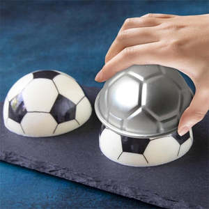 Molde de aluminio para pastel con forma de pelota de fútbol, utensilio para decorar pasteles, apto para horno, utensilios de repostería duraderos - Product Image 3