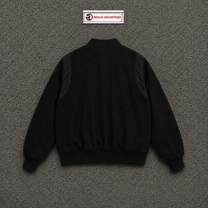 Blouson Bomber Noir Premium à Boutons Pression – Style Urbain Tendance, Doux et Chaud, Coupe Droite, Couleur Unie, Boutons sur le Devant, Tenue Décontractée Automne - Product Image 6