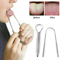 WORLD PRECISION SURGICAL Ensemble de gratte-langue réutilisables en acier inoxydable, 3 pièces, en forme de U et de cuillère, instruments dentaires, pour une haleine fraîche