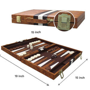 Jeu de backgammon en cuir de qualité supérieure, ensemble de jeu de backgammon classique avec étui en cuir, plateau pliable de voyage - Product Image 6