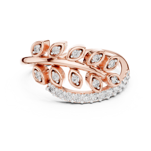 LUMINOUS PETAL <b>WRAP</b> LAB GROWN DIAMOND RING SET 18KT <b>WHITE</b> GOLD RHODIUM PLATED ENGAGEMENT PARTY VALENTINE DAILY USE WOMEN - Product Image 5