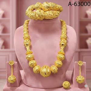 Ethnic Handmade Gold & <b>Silver</b> <b>Necklace</b> <b>Set</b> with Earrings Traditional Indian Design A-63005 - Product Image 6
