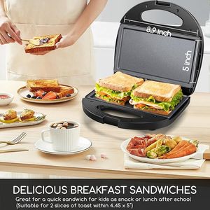 Griglia Elettrica Compatta Antiaderente Nera Certificata ETL, Piastra per Sandwich con Superficie a Griglia Profonda per Uova e Bistecche - Product Image 5