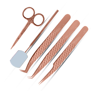 Pince à épiler pour extensions de cils en acier inoxydable, avec poignée miroir, facile à utiliser, précision élevée, antistatique, pointe fine, compatible OEM - Product Image 1