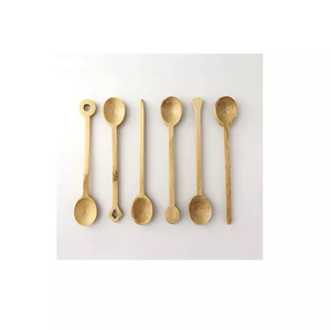 Wooden <b>Small</b> Round Spoon Long Handle <b>Mirror</b> Polish Eco Friendly Kitchen Restaurant Wedding Use - Product Image 1