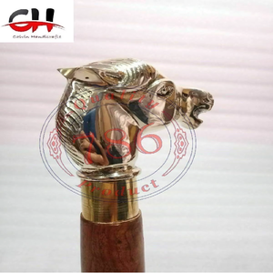 <b>Vintage</b> Style Brass Horse Head Handle Victorian Walking <b>Stick</b> Cane Spiral Carved - Product Image 3