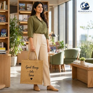 <b>Jute</b> Letter Pattern Tote <b>Bag</b> Woven Shopping <b>Bag</b> Reusable Carryall <b>Gift</b> Grocery <b>Bag</b> Rope Handle Zipper Closure Gujarat for Party - Product Image 1