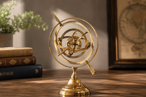 Globe Armillaire Antique en Laiton, Sphère Céleste Nautique, Globe Terrestre Décoratif pour la Maison, le Bureau, la Salle d'étude et la Bibliothèque - Product Image 2