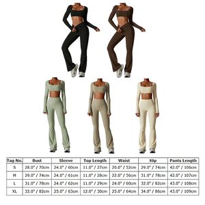Women's Solid Green Yoga Set V-neck Half Sleeve <b>Crop</b> Top Mid Waist Flared <b>Leggings</b> Spandex/Nylon Eco-Friendly 1 Piece Activewear - Product Image 6