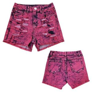 Women's Vintage Stretch Denim Shorts with Crocheted Lace Diamonds & Button Casual Plain Dyed Washable - Product Image 1
