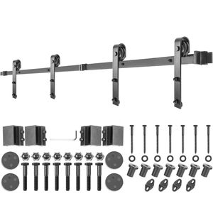 Kit Hardware per Porta Scorrevole a Doppia Anta da 3 Metri, Capacità di Carico 330 Libbre, in Acciaio al Carbonio, Kit Premium per Porte Scorrevoli - Product Image 1
