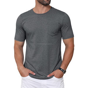 Low Moq 100% Soft Cotton Custom <b>Pocket</b> T-<b>shirts</b> for <b>Men</b> High Quality Fashion Casual Tees <b>With</b> <b>Pocket</b> QUICK DRY t <b>Shirt</b> for Man - Product Image 3