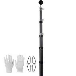 Kit Asta Portabandiera Telescopica in Lega di Alluminio Rinforzata da 7,6 m (25FT) con 3 Modalità di Visualizzazione, per Bandiere da Esterno 3x5 e Montaggio a Terra - Product Image 1