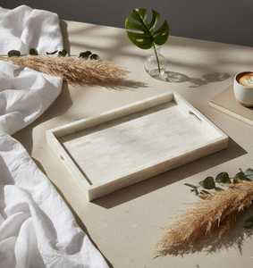 Plateau en os blanc de qualité supérieure avec motif mosaïque contemporain, fait main, pour la décoration intérieure et la solution de service hôtelier - Product Image 5