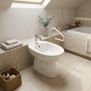 Cuvette de toilette monobloc en céramique blanche, anti-bactérienne, moderne, à poser au sol, pour salle de bain, sanitaires - Product Image 4
