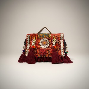 Bolsos de Tela con Bordado Banjara para Mujer, con Cierre de Candado, Correa Única, Alta Calidad, para Viajes y Uso al Aire Libre, Diseño Indio - Product Image 3