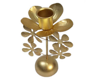 Bougeoir à bougie chauffe-plat moderne fait à la main en fer doré parfait pour la décoration de fête salle à manger salon décoration - Product Image 6