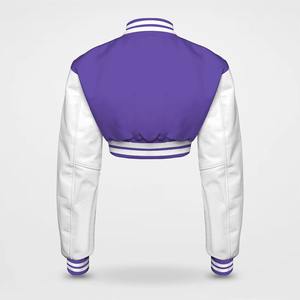 Venta al por mayor OEM: Chaquetas universitarias de invierno personalizadas para mujer, estilo vintage, con parches de chenilla y logo, piel de oveja 2026 - Product Image 2