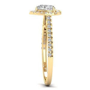 Bague d'amour REYES en or jaune 14 carats plaqué rhodium, diamant de laboratoire taille cœur 1 carat, pour femme, cadeau d'anniversaire personnalisé, bijoux - Product Image 3