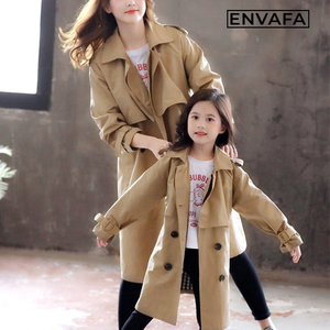Gabardina Larga Impermeable Ecológica de Doble Botonadura Personalizada para Madre e Hija, Suministro Directo de Fábrica - Product Image 3
