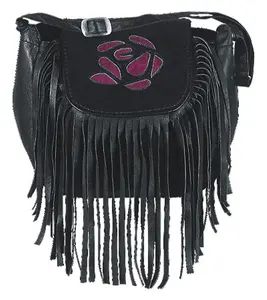 WOMEN LEATHER SHOULDER BAG FASHION BAGS SMALL SHOULDER BAG FOR WOMAN FLOWER AND FRINGES STYLE