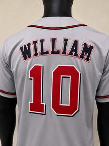 Camiseta de Béisbol Ole Miss para Hombre, Manga Corta, Gris con Ribete Rojo, Talla 10, Absorbe la Humedad, Corte Regular, para Todas las Temporadas, Ropa para Adultos - Product Image 5