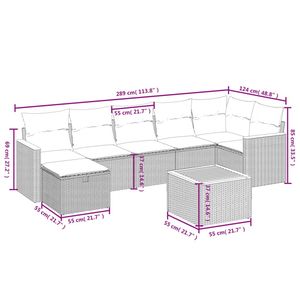 Dark <b>Grey</b> Rattan Garden Sofa Set 6 Seater Outdoor Furniture Contemporary Design Wicker <b>Frame</b> - Product Image 6