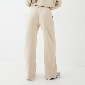Pantalones deportivos anchos beige personalizados para mujer, informales, de poliéster y algodón, holgados, estilo jogger, al por mayor para mujer - Product Image 2