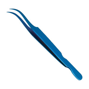 Pinzas Profesionales para Extensión de Pestañas de Acero Inoxidable con Acabado en Titanio Azul y Super Rectas - Product Image 3