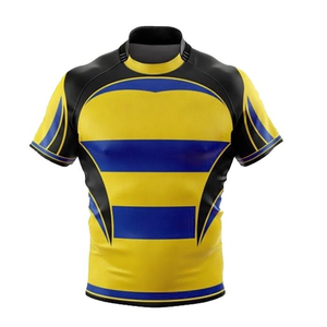 Tenues de sport unisexes personnalisées, ensembles d'uniformes de rugby, maillots sublimés sur mesure avec tissu respirant antibactérien - Product Image 3