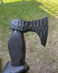 Edge Master Manufacture Handmade High Carbon Steel <b>Axe</b> Head Wooden <b>Handle</b> Leather Sheath Industrial Grade 18.5" Overall Length - Product Image 2