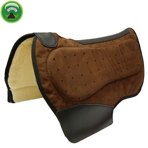 Ensemble de tapis de selle d'équitation en polaire polyester marron - Product Image 1
