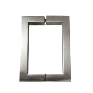 Manija Moderna de Acero Inoxidable para Puerta de Vidrio Cuadrada, Soluciones de Diseño Gráfico y Modelo 3D para Edificios de Oficinas SQ196 - Product Image 1