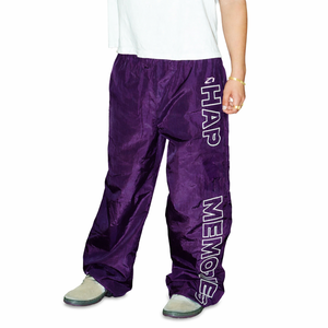 Pantalones Deportivos Cortavientos de Nailon Brillante para Hombre, Corte Holgado Informal, Cintura Elástica, Ligeros, Resistentes al Viento, con Letras Gráficas y Logotipo Personalizado - Product Image 1