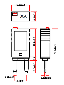 เบรกเกอร์วงจรแบบใบมีดขนาดเล็ก PTT 32V 5A-30A T3 ฟิวส์รีเซ็ตแบบแมนนวล วัสดุพลาสติก สำหรับรถยนต์ รถบรรทุก เรือ - Product Image 2