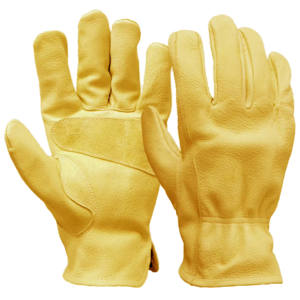 Gants de travail en cuir de chèvre pleine fleur de qualité supérieure, blanc naturel, durables et souples, pour la sécurité des conducteurs de camions - Product Image 4
