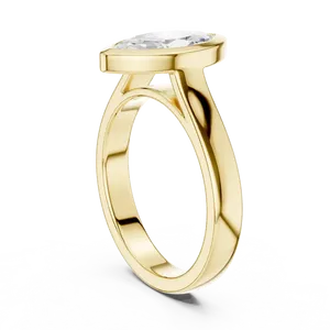 Marquise 2ct Lab Grown Diamond Solitaire Engagement <b>Ring</b> 18K Solid Gold IGI Certified Full Bezel Tapered <b>Split</b> Shank Anniversary - Product Image 6