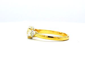 Wholesale 14k Gold Lab Grown Diamond Engagement <b>Ring</b> <b>Set</b> Three Stone Round Cut Promise <b>Ring</b> Matching Wedding Band <b>Women</b> Jewelry - Product Image 3