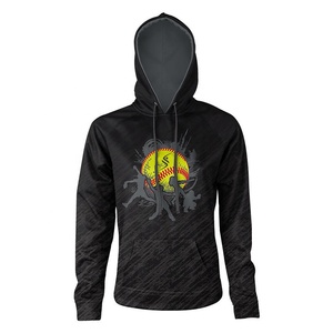Sweat-shirt à capuche de softball personnalisé pour hommes polyester polaire imprimé par sublimation sweat-shirt de sport à manches longues OEM - Product Image 3