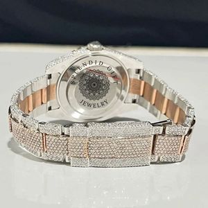 Splendide montre en moissanite pour homme, analogique à quartz, boîtier de luxe, chiffres romains, fermoir caché, 28 mm, verre saphir, mouvement ETA, étanche 10 m - Product Image 3