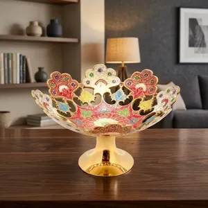 Corbeille à fruits décorative en laiton pur multicolore, panier à fruits en métal artisanal, centre de table pour salle à manger, cuisine, décoration intérieure - Product Image 6