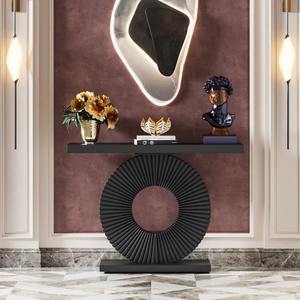 Organizador de Almacenamiento Moderno para Pasillo Estrecho, Estante de Tres Niveles con Superficie Metálica y Estructura de Hierro para Sala de Estar - Product Image 2