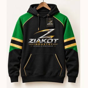 Wholesale Direct Ziakot Industry Custom <b>Stitched</b> Black Kelly Green Gold Football Pullover Sweatshirt <b>Hoodie</b> - Product Image 1