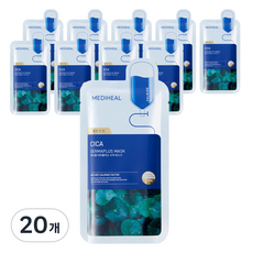 Maschera viso idratante Mediheal Derma Plus Cica, 1 confezione da 20 fogli, prezzo scontato, ingrediente principale Centella - Product Image 1