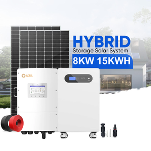 Kit complet de système solaire hybride de secours 8KW triphasé avec <span class=keywords><strong>onduleur</strong></span> Solis 15KWH 100A, batterie LiFePO4 et panneau mono. - Product Image 1
