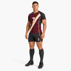 Uniforme de Rugby Sublimado Personalizado para Hombre y Jóvenes, Jersey y Pantalones Cortos Duraderos de Secado Rápido, Ropa Deportiva de Equipo, Fabricante OEM - Product Image 4