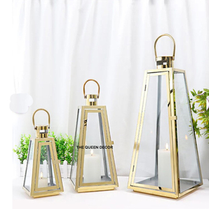 Farol de Metal para Colgar en la Pared, Farol de Hierro para Bodas y Decoración del Hogar, Farol Marroquí de Última Moda para Mesa con Acabado Pátina - Product Image 4
