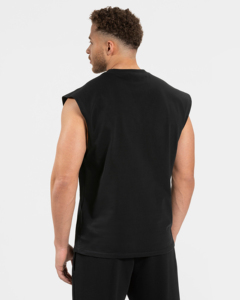 Camiseta sin mangas para hombre, estilo boxy, 220 g/m², 100 % algodón, con logo personalizado, para verano, deporte, gimnasio, chaleco, top. - Product Image 3