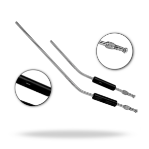 Tubes d'aspiration Asdourian 20FR, instrument chirurgical d'aspiration pour la colonne vertébrale, 5 et 9 pouces, en acier inoxydable courbé, réutilisables - Product Image 1